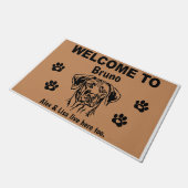 Rhodesian Ridgeback Welcome Personalized Custom Deurmat (Schuin)