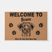 Rhodesian Ridgeback Welcome Personalized Custom  Deurmat (Voorkant)