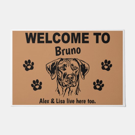 Rhodesian Ridgeback Welcome Personalized Custom Deurmat (Voorkant)