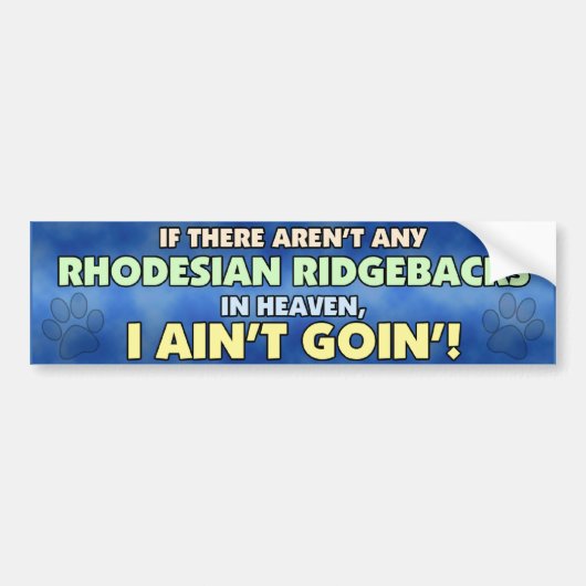 Rhodesian Ridgebacks in de hemel bumpersticker (Voorkant)