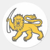 Rhodesische leeuw ronde sticker (Voorkant)