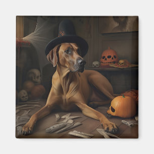Rhodesische Ridgeback Pompoenen Halloween Griezele Magneet