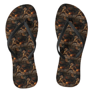 Rhodesische Ridgeback Pompoenen Halloween Griezele Teenslippers