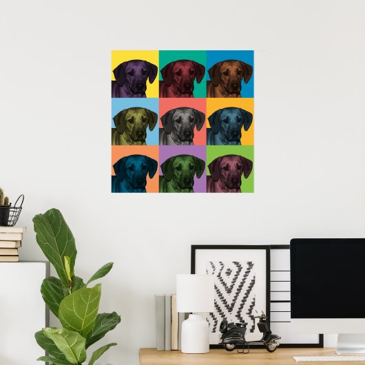 Rhodezisch Ridgeback Pop-Art Poster (Thuiskantoor)