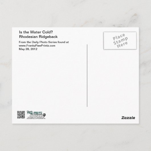 Rhodezische belasting - Is het water koud? Briefkaart (Achterkant)