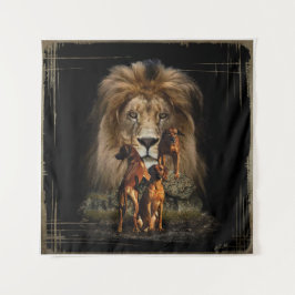 Rhodezische doorbelasting met lionvlokken wandkleed