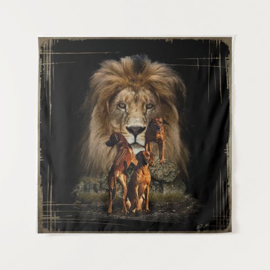 Rhodezische doorbelasting met lionvlokken wandkleed (Voorkant)