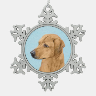 Rhodezische doorbelastingsschildering - Oorspronke Tin Sneeuwvlok Ornament