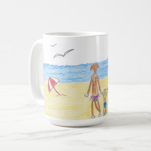 Rhodezische ijkbalken gaan naar het strand koffiemok (Voorkant links)