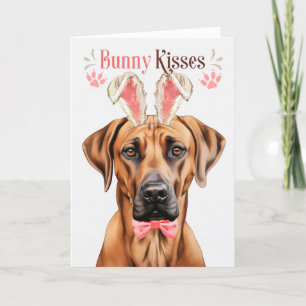 Rhodezische ingeback Dog Bunny Ears voor Pasen Feestdagen Kaart