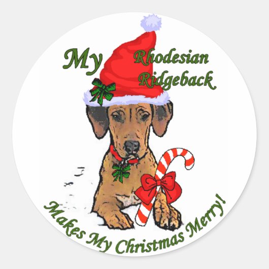 Rhodezische kerstcadeautjes in Ridgeback Ronde Sticker (Voorkant)