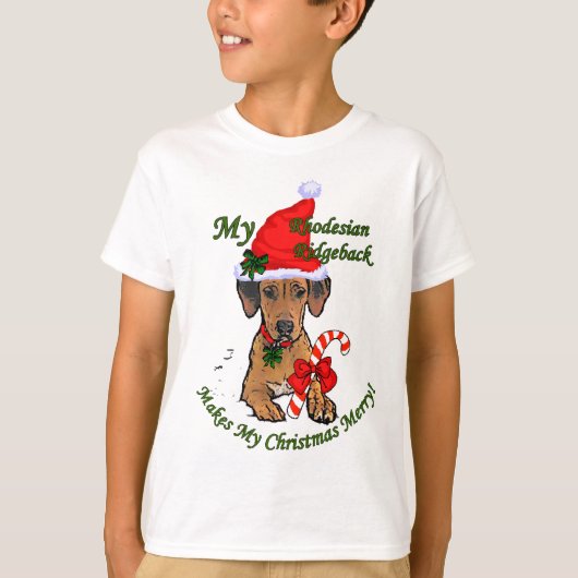 Rhodezische kerstcadeautjes in Ridgeback T-shirt (Voorkant)