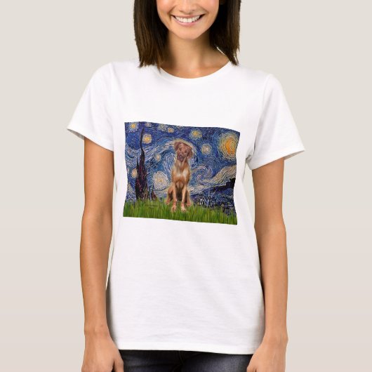 Rhodezische Ridgeback 1 - Sterrennacht T-shirt (Voorkant)