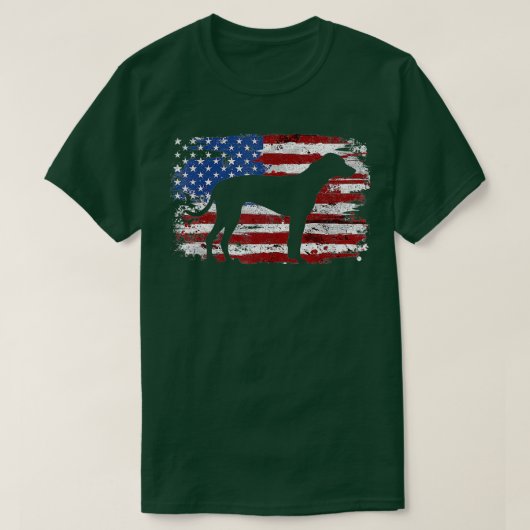 Rhodezische Ridgeback Amerikaanse vlag T-shirt (Design voorkant)