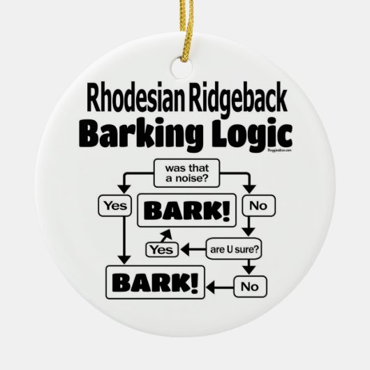 Rhodezische Ridgeback Barack Logic Keramisch Ornament (Voorkant)