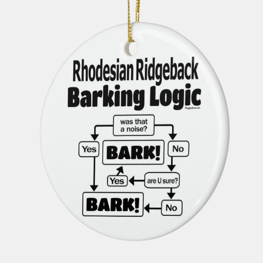 Rhodezische Ridgeback Barack Logic Keramisch Ornament (Links)