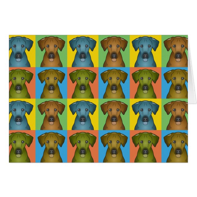 Rhodezische Ridgeback Dog Cartoon Pop-Art (Voorkant Horizontaal)