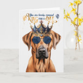 Rhodezische Ridgeback Dog King voor een dag verjaa Kaart (Gele Bloem)