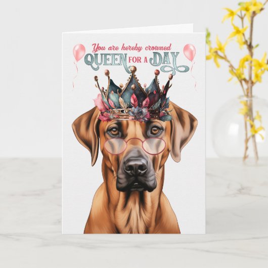Rhodezische Ridgeback Dog Koningin voor een dag va Kaart (Gele Bloem)