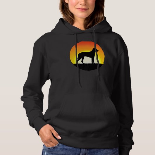Rhodezische Ridgeback Dog Retro Hoodie (Voorkant)