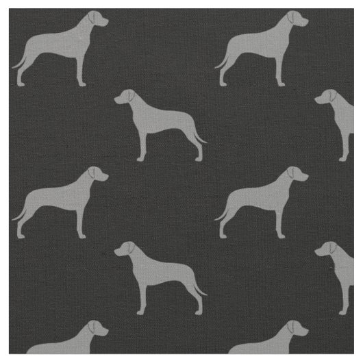 Rhodezische Ridgeback Dog Silhouettes gepatterd Stof (Close Up)