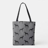 Rhodezische Ridgeback Dog Silhouettes gepatterd Tote Bag (Achterkant)