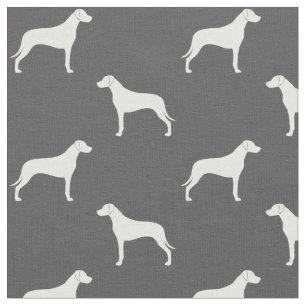 Rhodezische Ridgeback Dog Silhouettes Grey and Whi Stof
