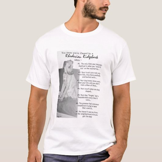 Rhodezische Ridgeback Lover/Eigenaar T-Shirt (Voorkant)