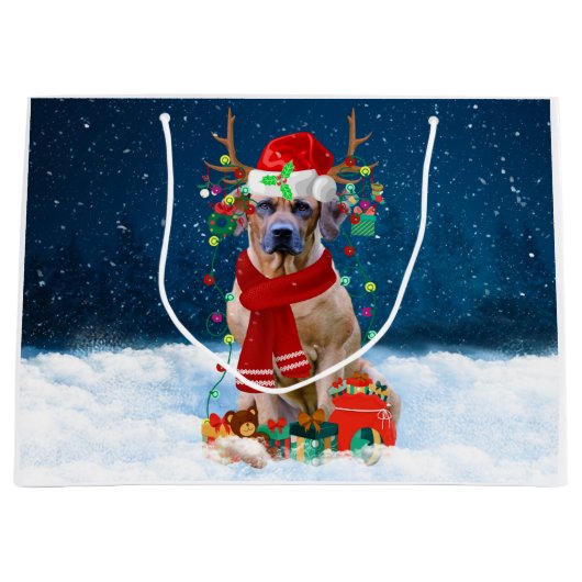 Rhodezische rugzak met sneeuwkerstcadeau groot cadeauzakje (Voorkant)