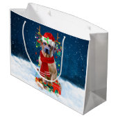 Rhodezische rugzak met sneeuwkerstcadeau groot cadeauzakje (Achterkant Gekanteld)