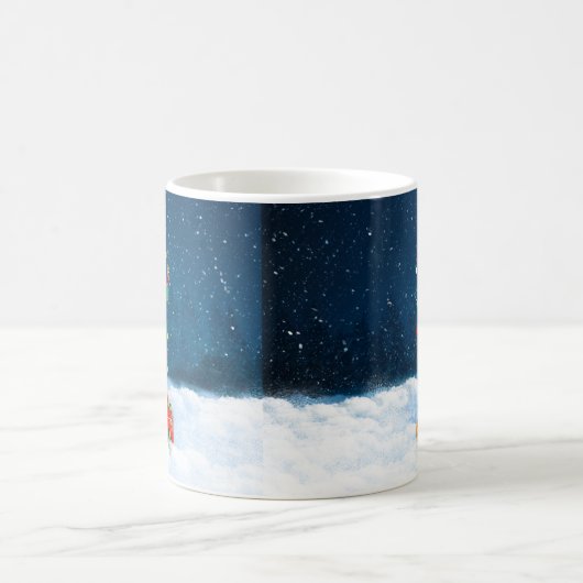 Rhodezische rugzak met sneeuwkerstcadeau koffiemok (Center)