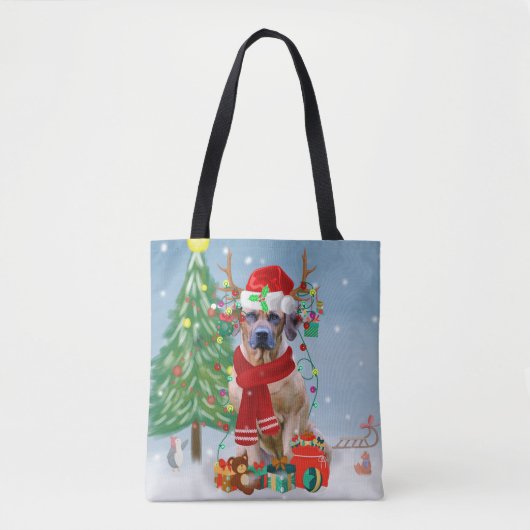 Rhodezische rugzak met sneeuwkerstcadeau tote bag (Voorkant)