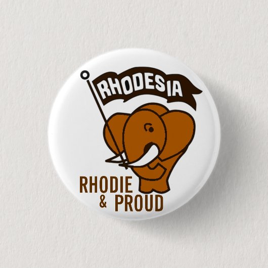 RHODIE EN PROUD RONDE BUTTON 3,2 CM (Voorkant)