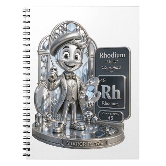 Rhodium-personage uit de ATOMIVRA™ Notitieboek (Voorkant)