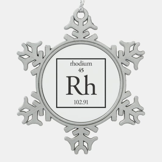 Rhodium Tin Sneeuwvlok Ornament (Voorkant)