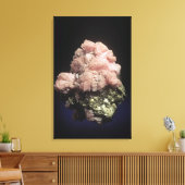 Rhodochrosiet kristallen (MnCO3) op Pyriet, een er Canvas Afdruk (Insitu (Woonkamer))