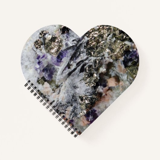 Rhodochrosiet Pyriet Fluoriet Kwarts Toermalijn Notitieboek (Voorkant)