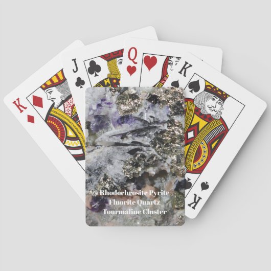 Rhodochrosiet Pyriet Fluoriet Kwarts Toermalijn Pokerkaarten (Achterkant)