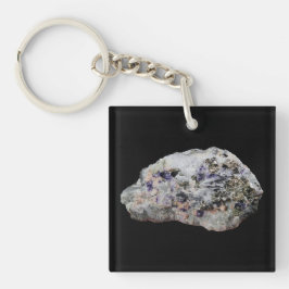 Rhodochrosiet-pyriet-fluoriet-toermalijn Sleutelhanger