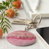Rhodochrosite Gemstone-Sleutelhanger Sleutelhanger (Zijkant)