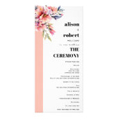 Rhododedron peach-pink flowers wedding program reclamekaart (Voorkant)