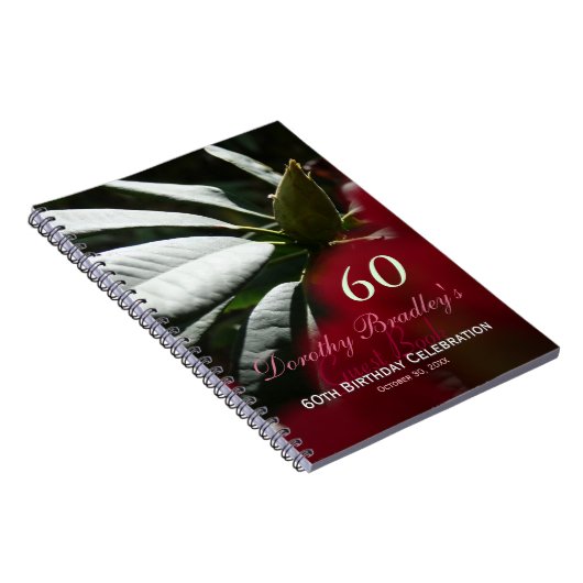 Rhododendron 60th Birthday Party Custom Guest Book Notitieboek (Rechterzijde)