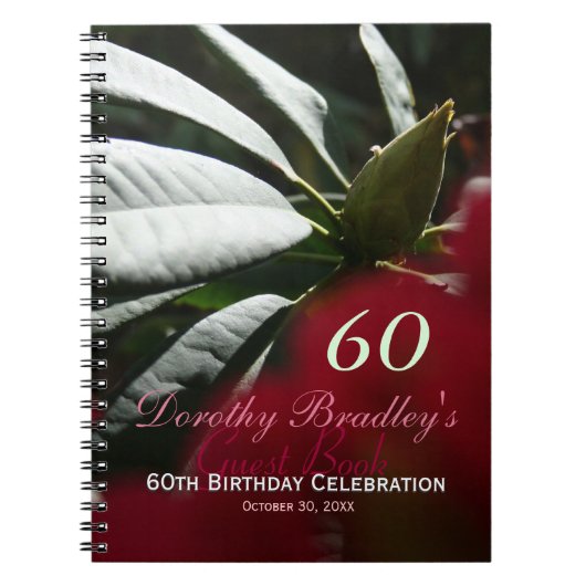 Rhododendron 60th Birthday Party Custom Guest Book Notitieboek (Voorkant)