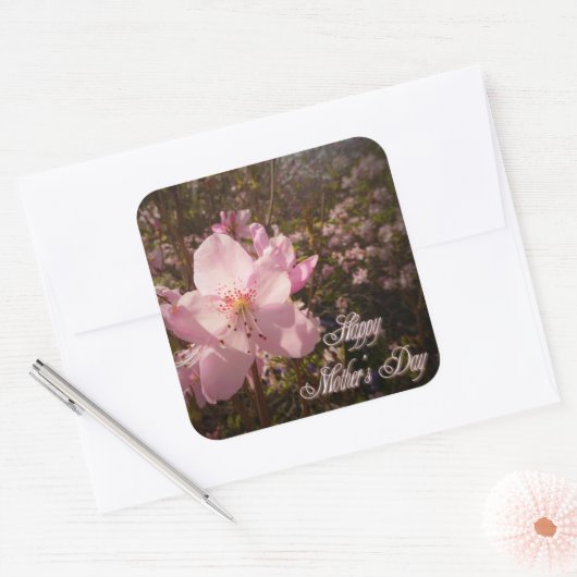 Rhododendron bloem vierkante sticker (Envelop)