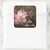 Rhododendron bloem vierkante sticker (Tas)