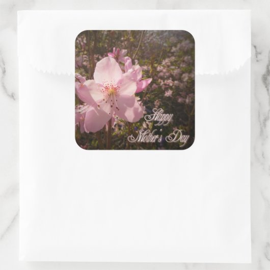 Rhododendron bloem vierkante sticker (Tas)