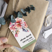 Rhododendron branch and flowers typography wedding cadeaulabel