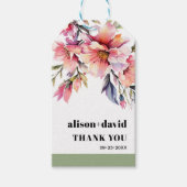 Rhododendron branch and flowers typography wedding cadeaulabel (Voorkant)