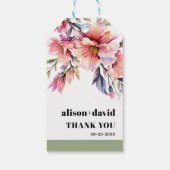 Rhododendron branch and flowers typography wedding cadeaulabel (Achterkant)