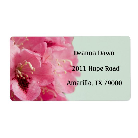 Rhododendron Elegant Floral Shipping Label (Voorkant)